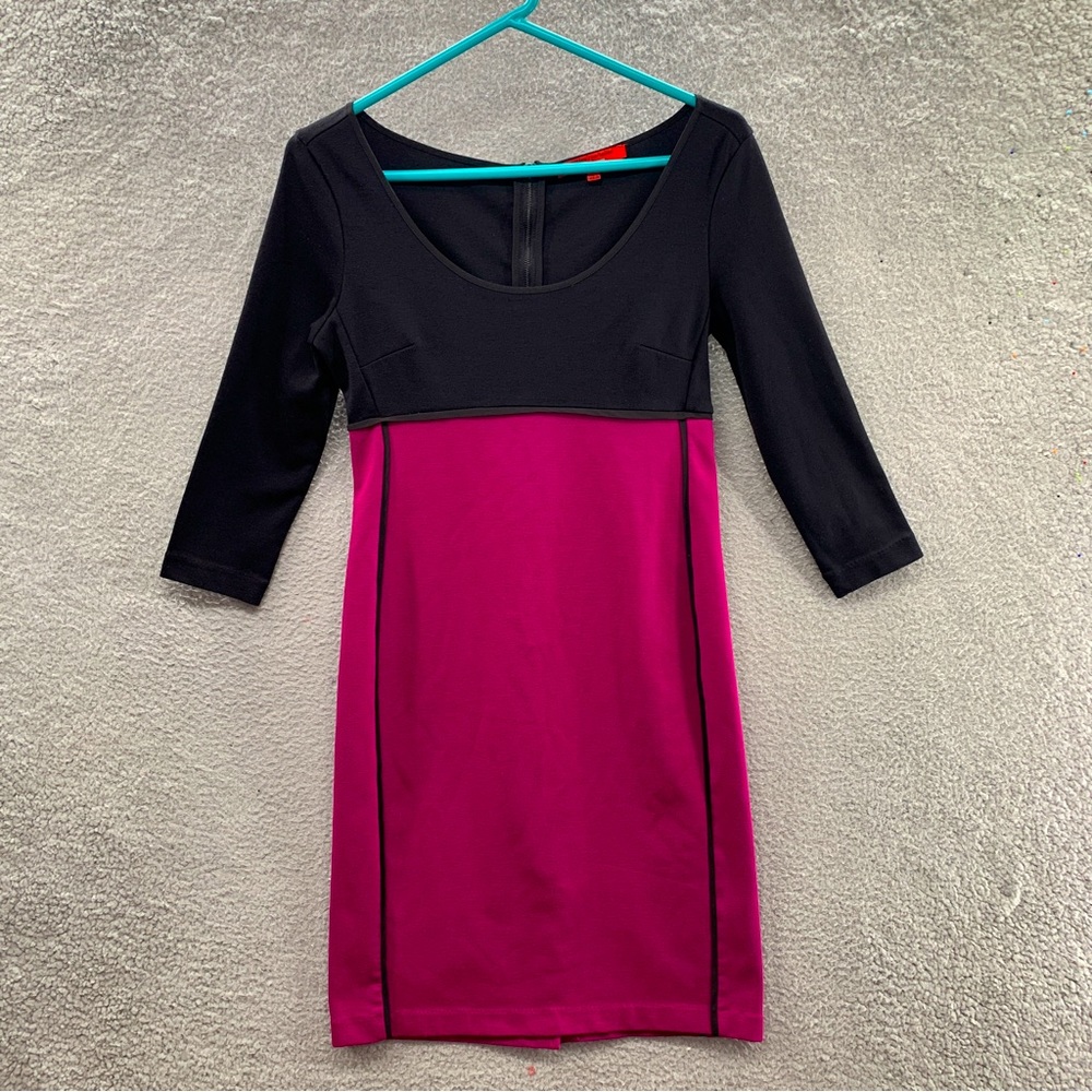 Narciso Rodriguez For Design Nation Women’s Color Block Black Berry Dress Size S